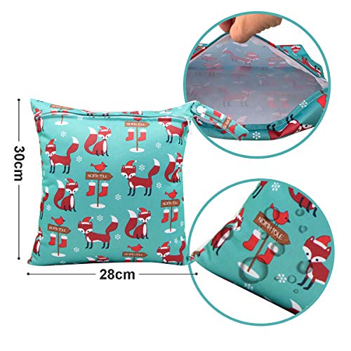 HOTLIKE Bolsa de Pañales, 3PCS Bebé Reutilizable Impermeabilizan Bolsa con Cremallera Impermeable para Mamá, Wetbag Portátil Organizador de Viaje, Playa, Gym