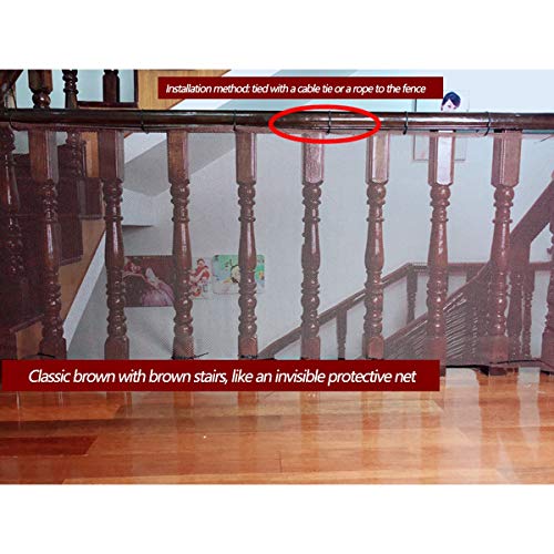 HQPCAHL Red De Seguridad Red De Protección Duradero Red De Seguridad Escaleras Malla Tejida para Escaleras Balcones Terrazas Puertasventanas Bebé Mascota,Marrón,200 * 150CM