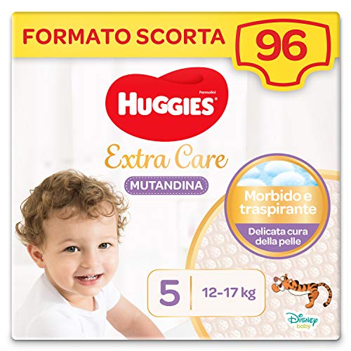 Huggies Extra Care - Pañal para mujer, talla 5 (11-25 kg), 4 paquetes de 24 pañales, 4440 g