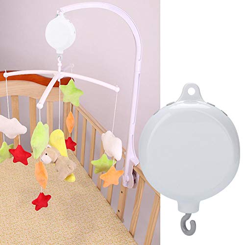 Hztyyier Campana para Cama de Bebé, Caja Musical para Bebé, Cuna Móvil, Juguetes Musicales para Bebés, Juguetes de Educación Temprana con Pilas para Bebés Y Niños(Blanco)