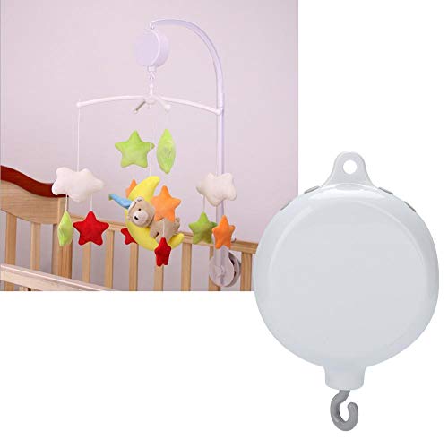 Hztyyier Campana para Cama de Bebé, Caja Musical para Bebé, Cuna Móvil, Juguetes Musicales para Bebés, Juguetes de Educación Temprana con Pilas para Bebés Y Niños(Blanco)