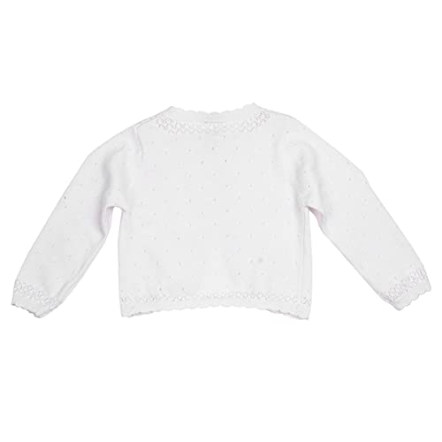 IEFIEL Bolero Niña de Vestido de Fiesta Niña Chaqueta de Punto de Comunion Niña Chaqueta Elegante Manga Larga de Ceremonia Jersey Blanco 18-24 Meses