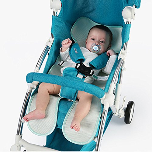 Infant Stroller Seat Cushion Summer Cool Mat Seat Breathable Ice Silk Seat Pad/Cushion/Liner for Stroller/Baby Chair Cushion (Color : Green Size : 80cm×35cm)