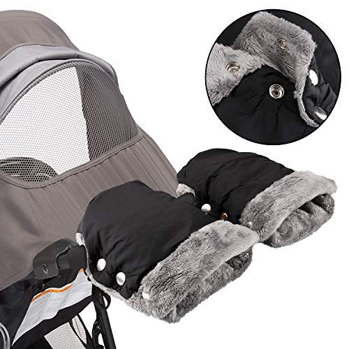 Infreecs Guantes de Cochecito Guantes calentadores de manos manguito con forro polar ,impermeable y cortaviento Guantes de Silla de Paseo para Todos los Cochecitos