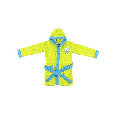 INTERBABY - Albornoz Infantil 100% Algodón T. 2-4 años, color verde