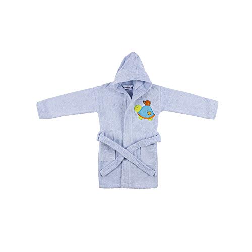 INTERBABY - Albornoz Infantil 100% Algodón T.10-12 años, color azul