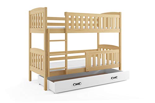 Interbeds Litera Infantil Jacob 190 * 80, con colchones de Espuma, somieres y cajón Gratis, Color Pino- Precio MAS BAJO por Tiempo Limitado!