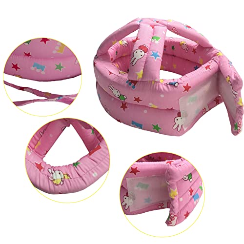 IULONEE Baby Helmet Sombrero Gorra Bebé Antigolpes para Proteger Cabeza Aprender Gatear Andar Caminar Casco Protector (Conejo Rosa)