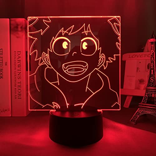 Izuku Midoriya - Lámpara 3D LED de noche para niños, decoración para dormitorio, Navidad, cumpleaños, manga