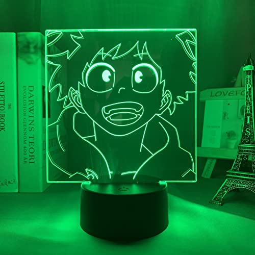 Izuku Midoriya - Lámpara 3D LED de noche para niños, decoración para dormitorio, Navidad, cumpleaños, manga