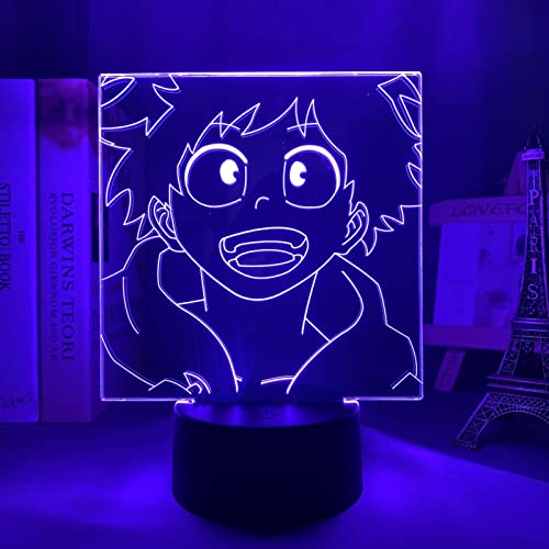 Izuku Midoriya - Lámpara 3D LED de noche para niños, decoración para dormitorio, Navidad, cumpleaños, manga