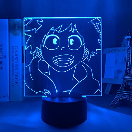 Izuku Midoriya - Lámpara 3D LED de noche para niños, decoración para dormitorio, Navidad, cumpleaños, manga