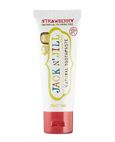 Jack N' Jill Kids Natural Toothpaste, Made With Natural Ingredients, Helps Soothe Gums & Fight Tooth Decay, Suitable From 6 Months+ - Strawberry & Banana Flavour Bundle 2 x 50g