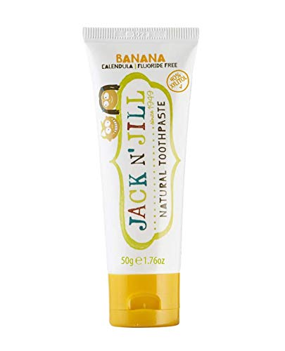 Jack N' Jill Kids Natural Toothpaste, Made With Natural Ingredients, Helps Soothe Gums & Fight Tooth Decay, Suitable From 6 Months+ - Strawberry & Banana Flavour Bundle 2 x 50g