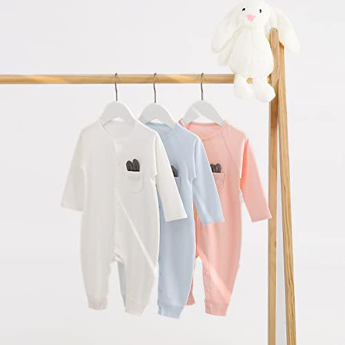 JAHQLIGHT Bebé Niños Niñas Mono Mameluco de Manga Larga Body Algodón Peleles Comodo Pijama Regalo de Recien Nacido, 3-48 Meses 4 tamaños