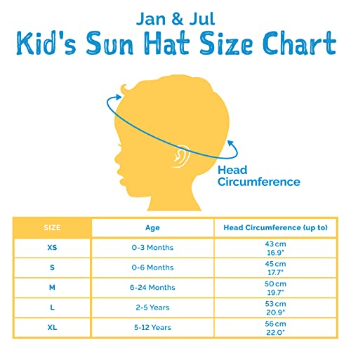 Jan & Jul Toddler Girls Cotton Sun Hats 50 UPF, Drawstring Adjustable, Stay-on Tie (M: 6-24m, White Eyelet)