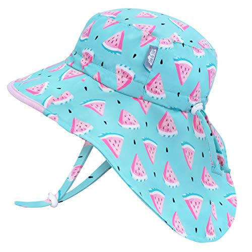 Jan & Jul Toddler Sun Hat for Girls, Water Repellent, 50+ UPF, Quick Dry (S: 0-6 Months, Watermelon)