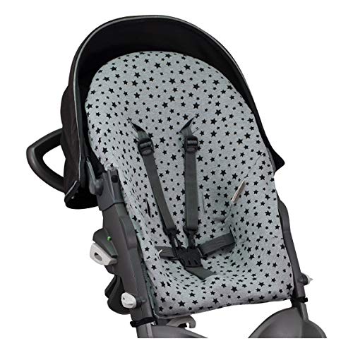 JANABEBE Funda para cochecito compatible con Stokke Xplori y Stokke Crusi (Black Star)