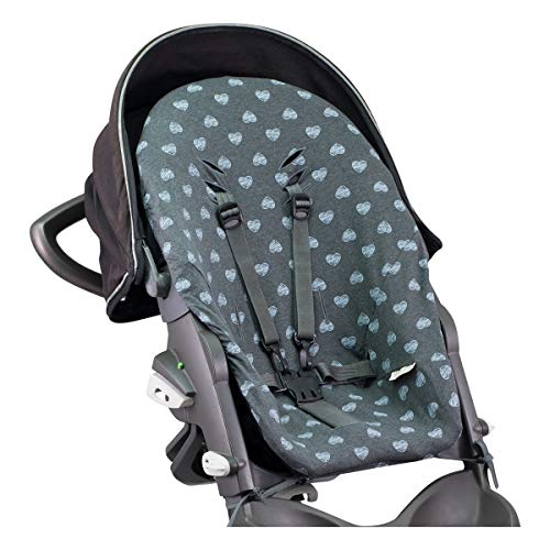 JANABEBE Funda para Cochecito Stokke Xplori y Stokke Crusi (Blue Heart)