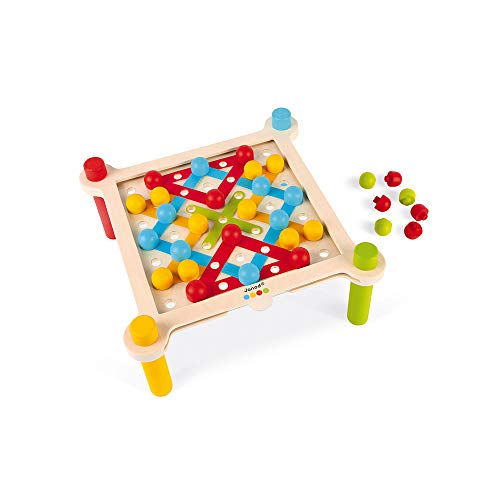 Janod - Essentiel - Enlazar - Juego Educativo de Madera para Niños Pequeños - Destreza y Creatividad - Evolutivo - Pintura al Agua - A partir de 3 Años, J05064