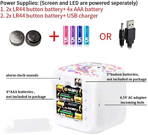 JCYY Anime Despertador Infantil Digital Inalámbrico,con 7 Color luz LED de Noche,Fecha Temperatura,Snooze,Carga USB o Pilas,8 Tonos de Llamada, 12/24 Horas Ajustables