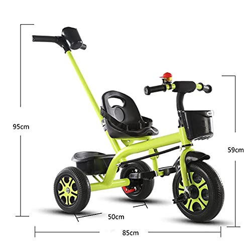 JHDPH3 Cochecito 3DMini Conveniencia Cochecito Material de Acero Alto Carbono Triciclo for Niños Altura Desmontable Ajustable Manija Push Push Child Bicicleta Trolley Sochechair (Color : Black)