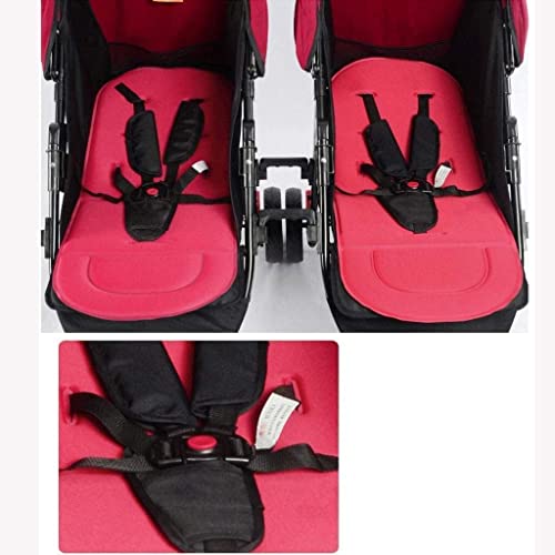 JHDPH3 Triciclo PresentTrike Twin Baby Stroller Desmontable Doble Triple Triple Múltiple Twin Doble Cochecito Doble 0-3 años de Edad Peso de rodamiento 25kg (Color : Rosso)