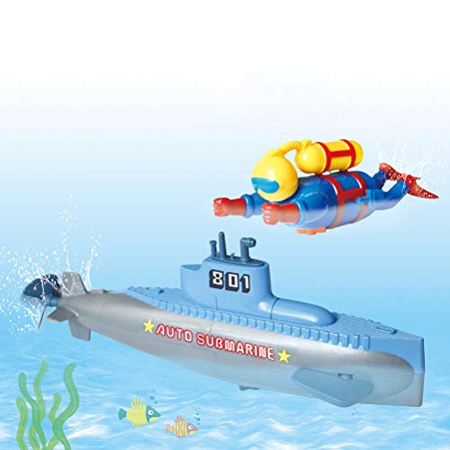 JTLB Clockwork Submarine Clockwork Submarine RC Mini Warship Clockwork para niños Juguetes acuáticos para niños Piscina Baño Ducha Juguetes