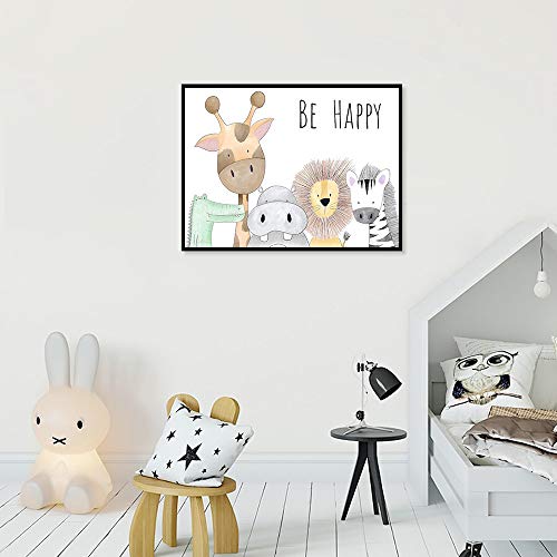 Juego de 6 pósteres de animales, decoración para habitación de niños, niñas, niños, niños, imágenes DIN A4, sin marco, animales del bosque, póster para habitación infantil