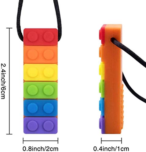 Juego de collar para masticar sensorial de silicona de grado alimenticio seguro para niños dentición de silicona para masticar palitos autistas TDAH motor oral niños y niñas niños