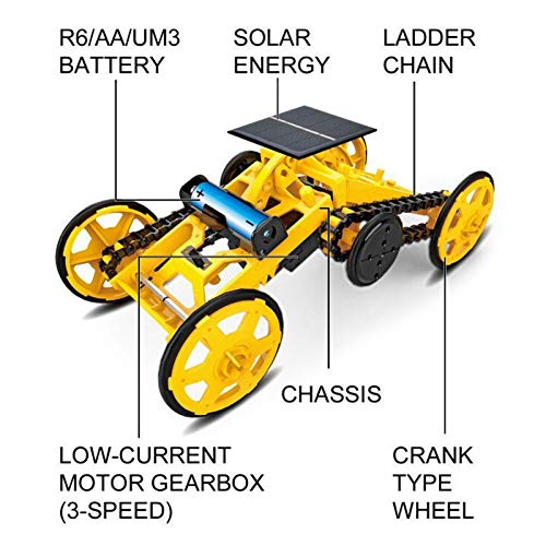 Juguetes de bloques de construcción eléctricos Vehículo de construcción de bloques de construcción eléctricos DIY Juguete educativo Bloque de construcción solar Modelo de ensamblaje Niños(#1)