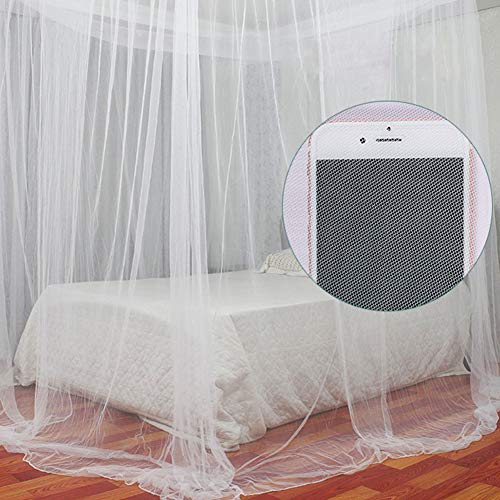 JYCRA - Mosquitera para cama de matrimonio, rectangular, color uniforme, para cama con dosel, con 4 aberturas, fácil instalación, poliéster, Blanco, 190cm x 210cm x 240cm