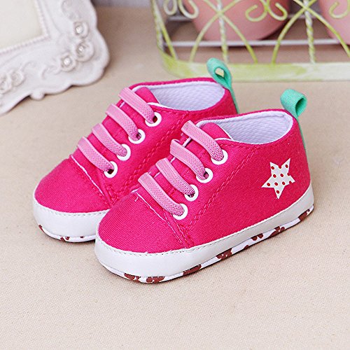 K-youth Zapatos Bebe Niño Primeros Pasos Zapatos Bebe Niña Recien Nacida Zapatos De Bebé Infantil Botines Zapatillas Deportivas para Bebés Bautizo Antideslizante para Niño(9-12 Meses, Rosa Caliente)