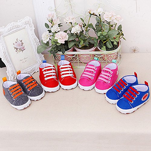 K-youth Zapatos Bebe Niño Primeros Pasos Zapatos Bebe Niña Recien Nacida Zapatos De Bebé Infantil Botines Zapatillas Deportivas para Bebés Bautizo Antideslizante para Niño(9-12 Meses, Rosa Caliente)