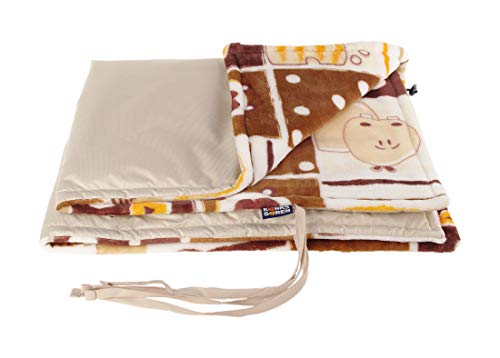 Kaarsgaren Manta impermeable para cochecito de bebé, silla de paseo, color beige/hipopótamo, tamaño 70 x 100 cm (beige/hipopótamo)