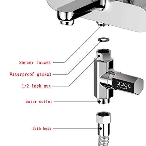 Kcnsieou Alta precisión pantalla LED hogar flujo agua grifo ducha termómetro temperatura monitor bebé