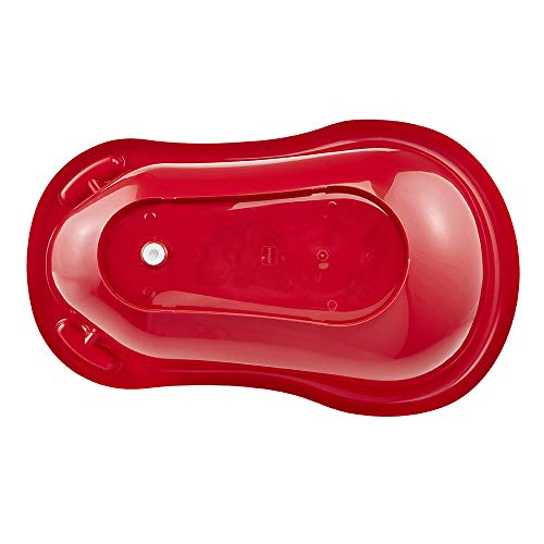 Keeeper Bañera Ergonómica con Tapón Cars de Disney, De 0 a 12 Meses, 84 cm, Maria, Rojo cereza