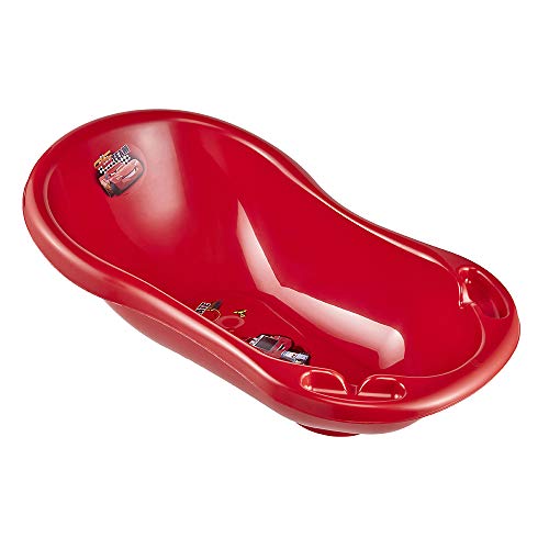 Keeeper Bañera Ergonómica con Tapón Cars de Disney, De 0 a 12 Meses, 84 cm, Maria, Rojo cereza