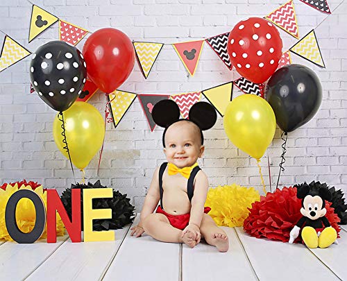 Kembilove Conjunto de Cumpleaños – Conjuntos de Cumpleaños de Mickey para Niños y Niñas – Diseños Bonitos y Divertidos – Accesorio Perfecto para Fotos y Fiestas de Cumpleaños Conjunto Mickey 1