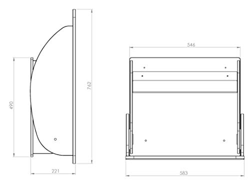 KEMMLIT Valencia - Cambiador plegable de pared, color blanco