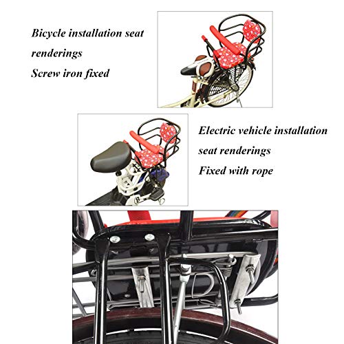 KHXJYC Asiento Trasero De Bicicleta, Asiento Elevador De Seguridad para NiñOs, con Barandillas MóViles Y CojíN para NiñOs con Pedal