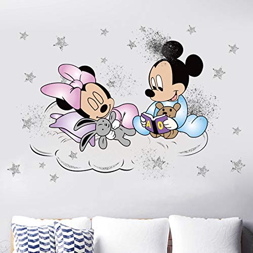 Kibi Pegatinas Infantiles Pared Minnie Pegatinas Decorativas Pared mickey Mouse Stickers Pared Mickey Dormitorio Calcomanias para Niños Pared Calcomanias Mickey