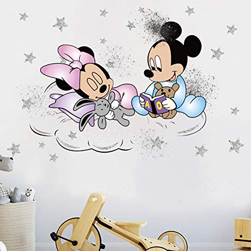 Kibi Pegatinas Infantiles Pared Minnie Pegatinas Decorativas Pared mickey Mouse Stickers Pared Mickey Dormitorio Calcomanias para Niños Pared Calcomanias Mickey