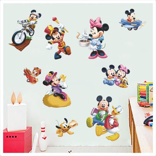 Kibi Pegatinas Infantiles Pared Minnie Pegatinas Decorativas Pared mickey Mouse Stickers Pared Mickey Dormitorio Calcomanias para Niños Pared Calcomanias Mickey