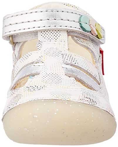 Kickers Sushy, Oxford Plano Bebé-Niños, Blanco Rosa Lunares Multico, 24 EU