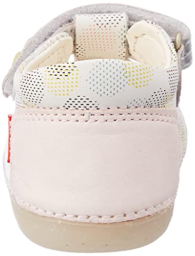 Kickers Sushy, Oxford Plano Bebé-Niños, Blanco Rosa Lunares Multico, 24 EU