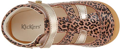 Kickers Sushy, Zapatos Planos Mary Jane Unisex bebé, Beige Leopard 113, 24 EU