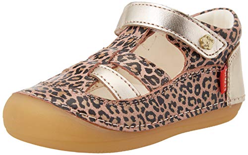 Kickers Sushy, Zapatos Planos Mary Jane Unisex bebé, Beige Leopard 113, 24 EU