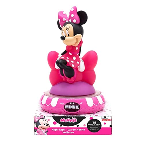 KIDS EUROSWAN SL Lámpara 3D Minnie Mouse Disney Mesita de noche con luz LED a pilas – WD21657