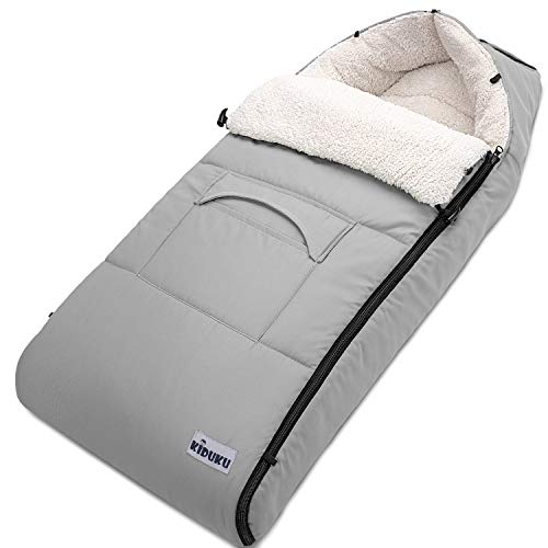 KIDUKU Saco de Invierno para Cochecito, Carrito | Saco Universal Térmico para Bebé, Silla de Paseo, Carro | Lavable | Con Cremallera y Gran Bolsillo